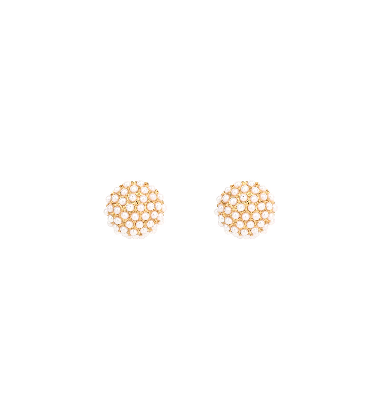 Olive & Piper-Pearl Pavé Studs-Earrings-14k Gold Plated, Faux White Pearl-Blue Ruby Jewellery-Vancouver Canada