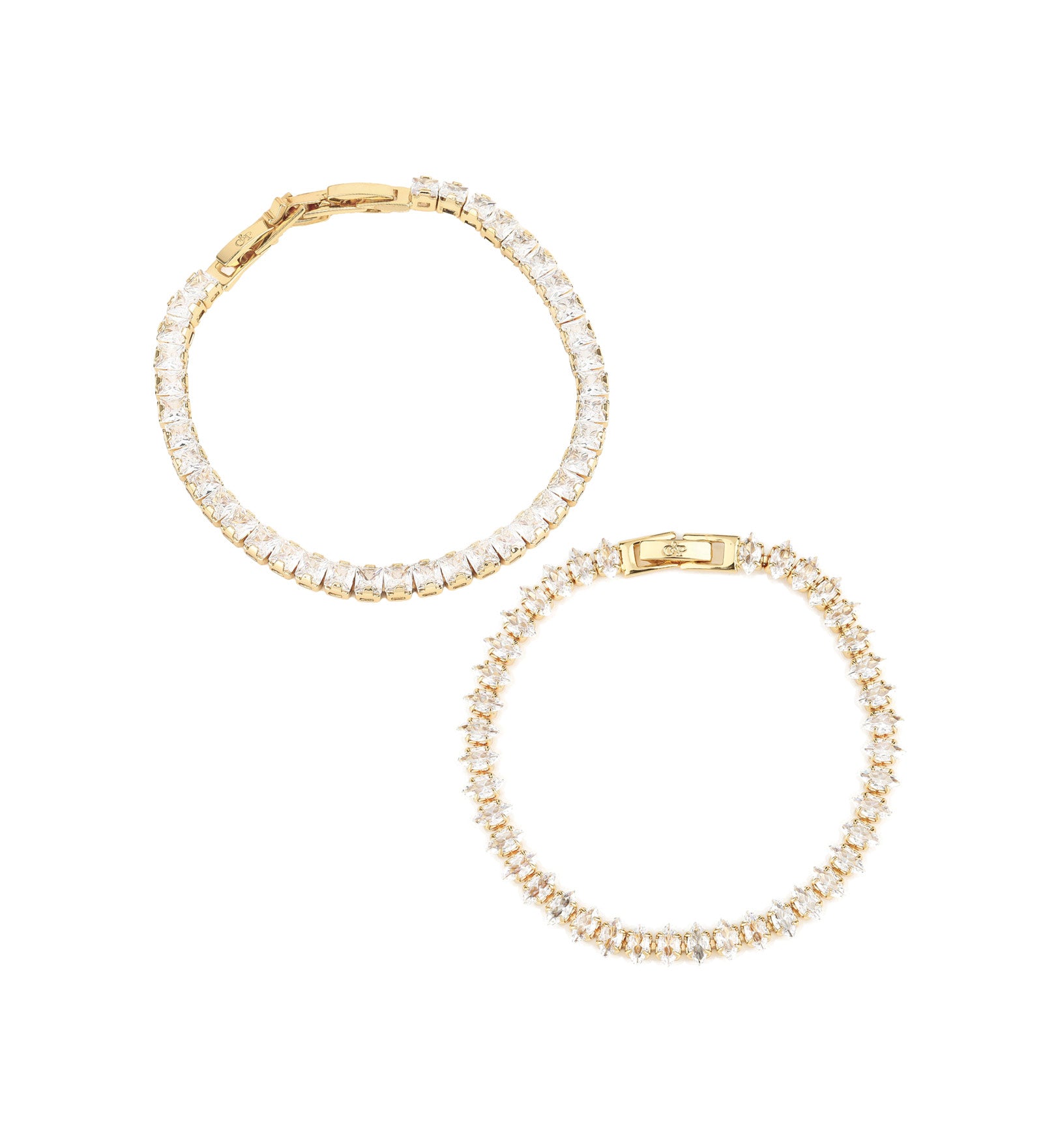 Olive & Piper-Pippa Bracelet (Set of 2)-Bracelets-14k Gold Plated, Crystal-Blue Ruby Jewellery-Vancouver Canada