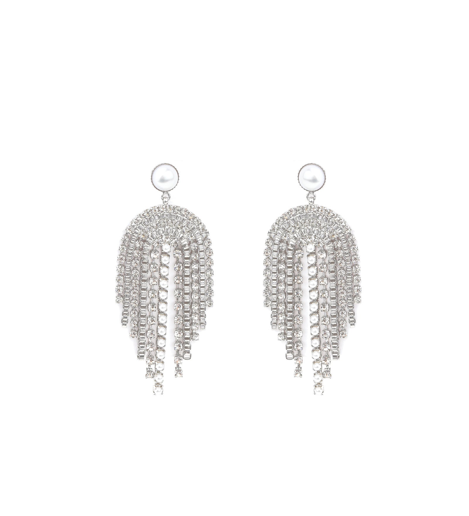 Dallas Earrings Silver Tone, Crystal