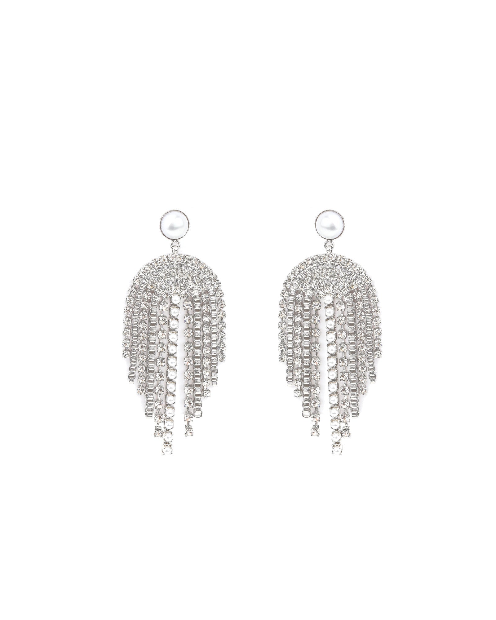 Dallas Earrings Silver Tone, Crystal