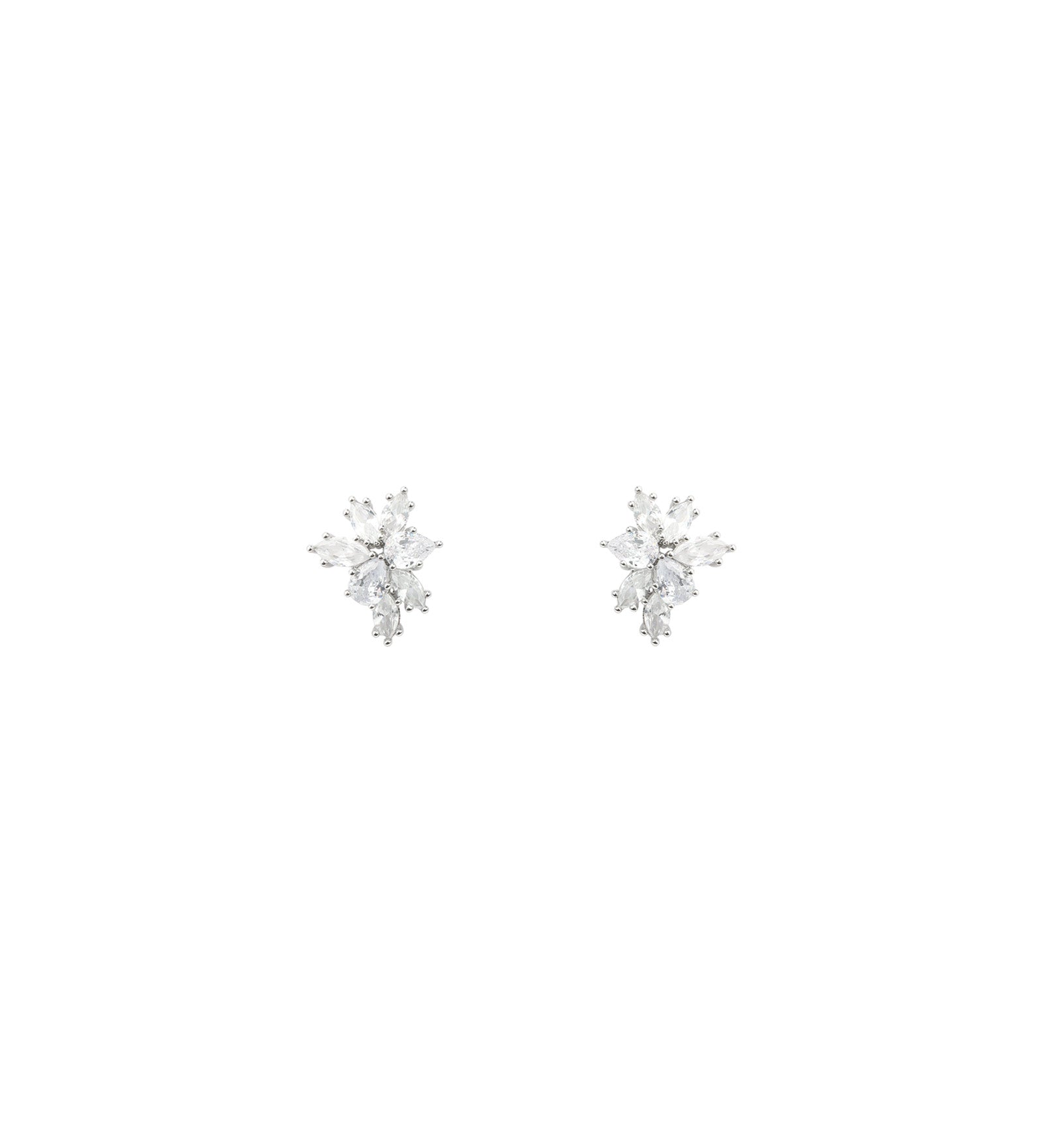 Simone Studs Silver Tone, Cubic Zirconia