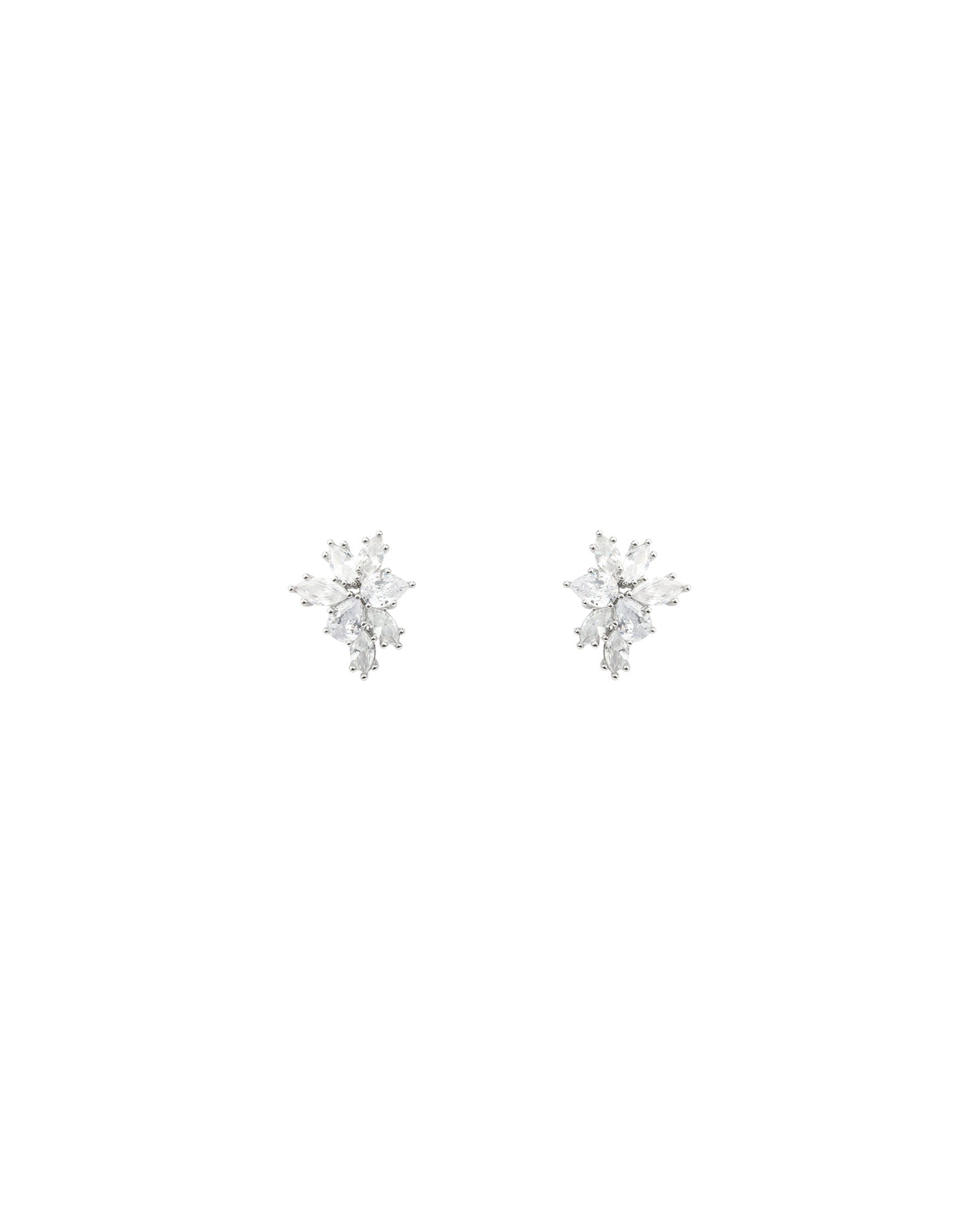 Simone Studs Silver Tone, Cubic Zirconia