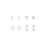 Aurora Stud Earring Set Silver Tone, Cubic Zirconia