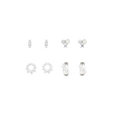 Aurora Stud Earring Set Silver Tone, Cubic Zirconia