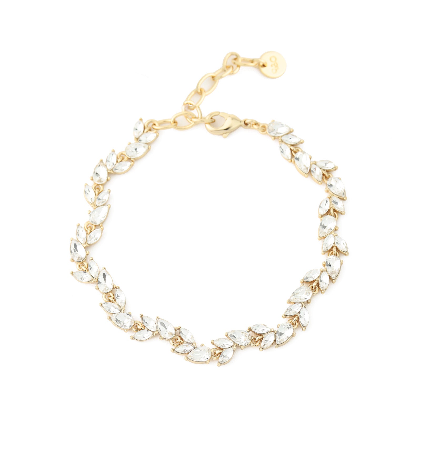 Foret Bracelet 14K Gold Plated, Glass Crystals