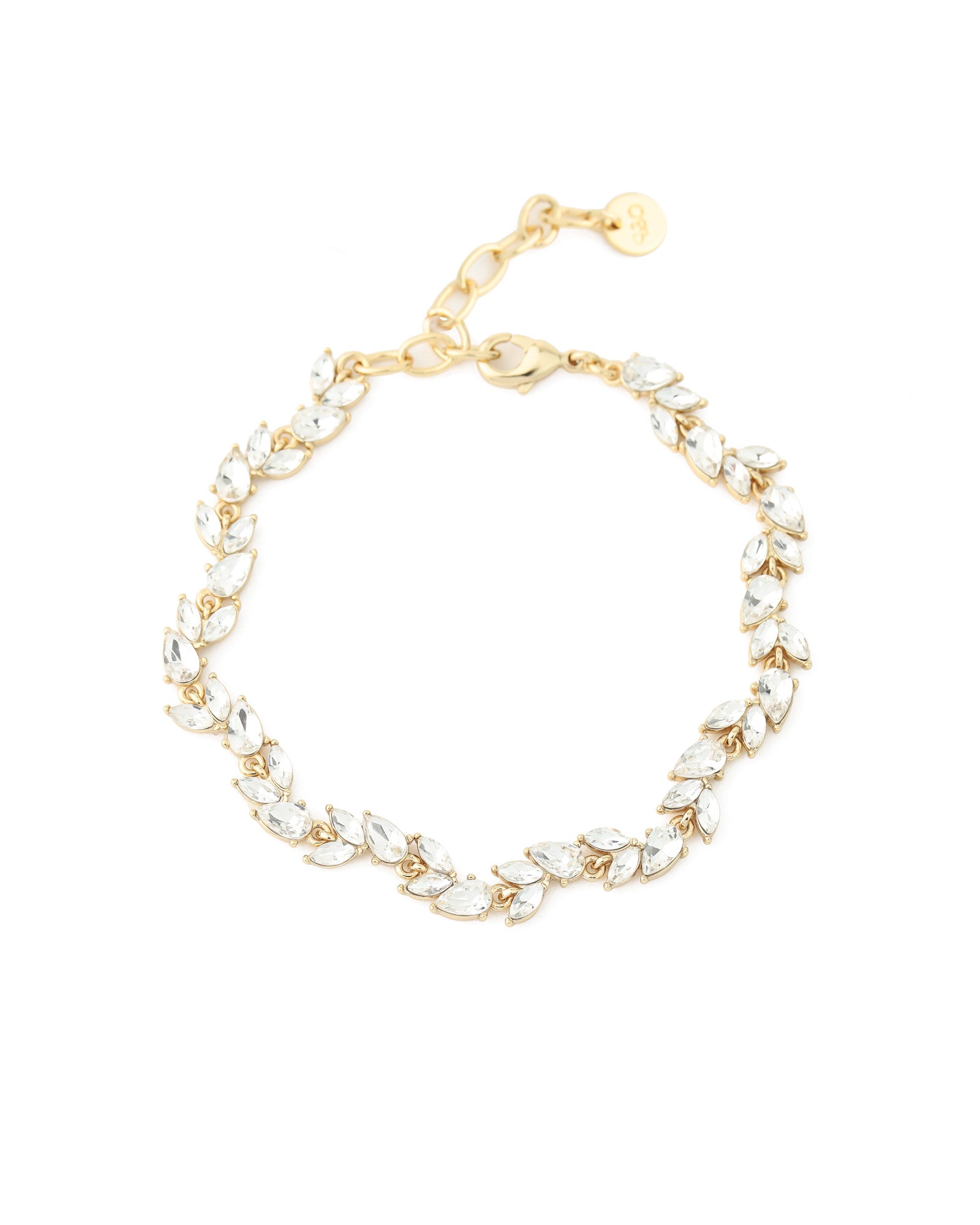 Foret Bracelet 14K Gold Plated, Glass Crystals