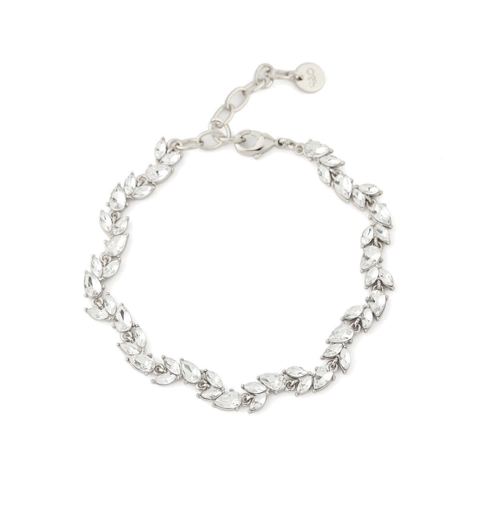 Foret Bracelet Silver-Tone Plated, Glass Crystals