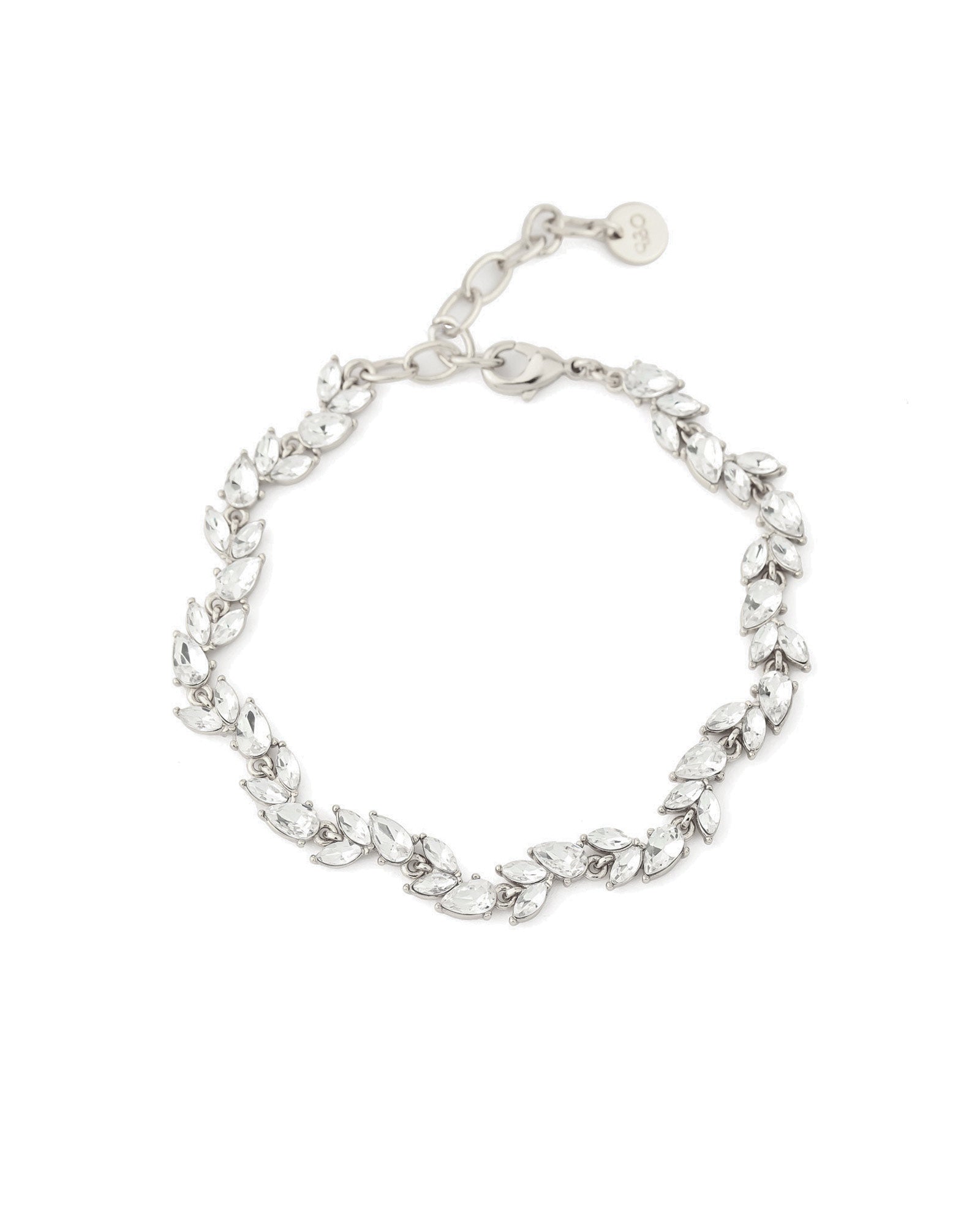 Foret Bracelet Silver-Tone Plated, Glass Crystals