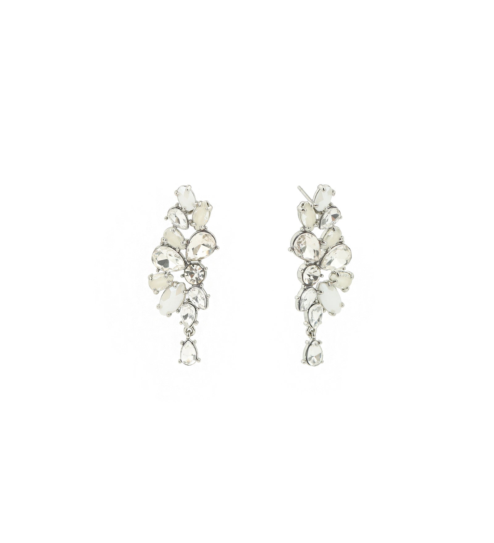 Fallon Drops Silver-Tone Plated, Glass Crystals