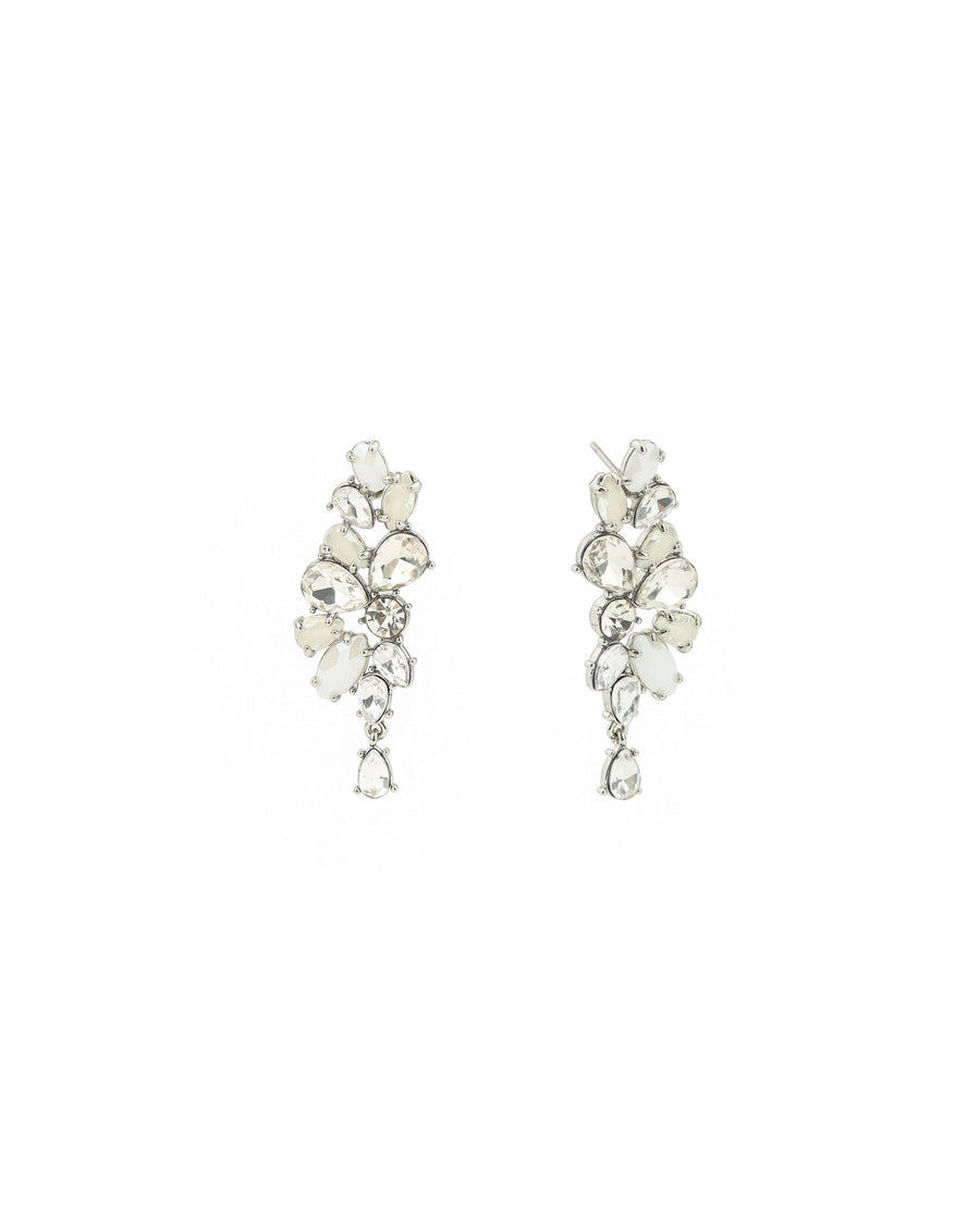 Fallon Drops Silver-Tone Plated, Glass Crystals