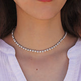 Olive & Piper-Evangeline Necklace-Necklaces-Silver-Tone Plated, Glass Crystals-Blue Ruby Jewellery-Vancouver Canada