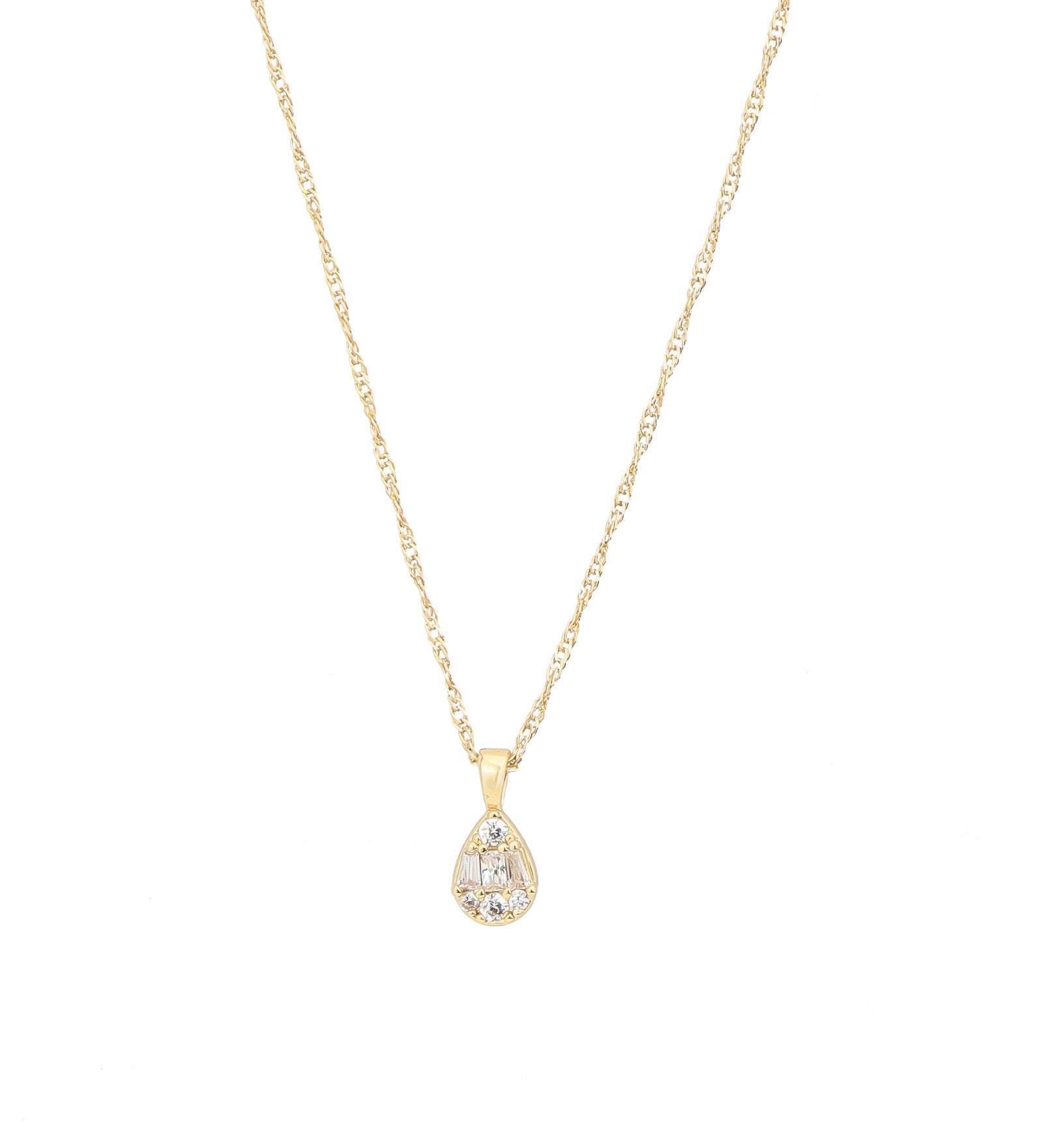 Muzi Pendant 14K Gold Plated, Cubic Zirconia