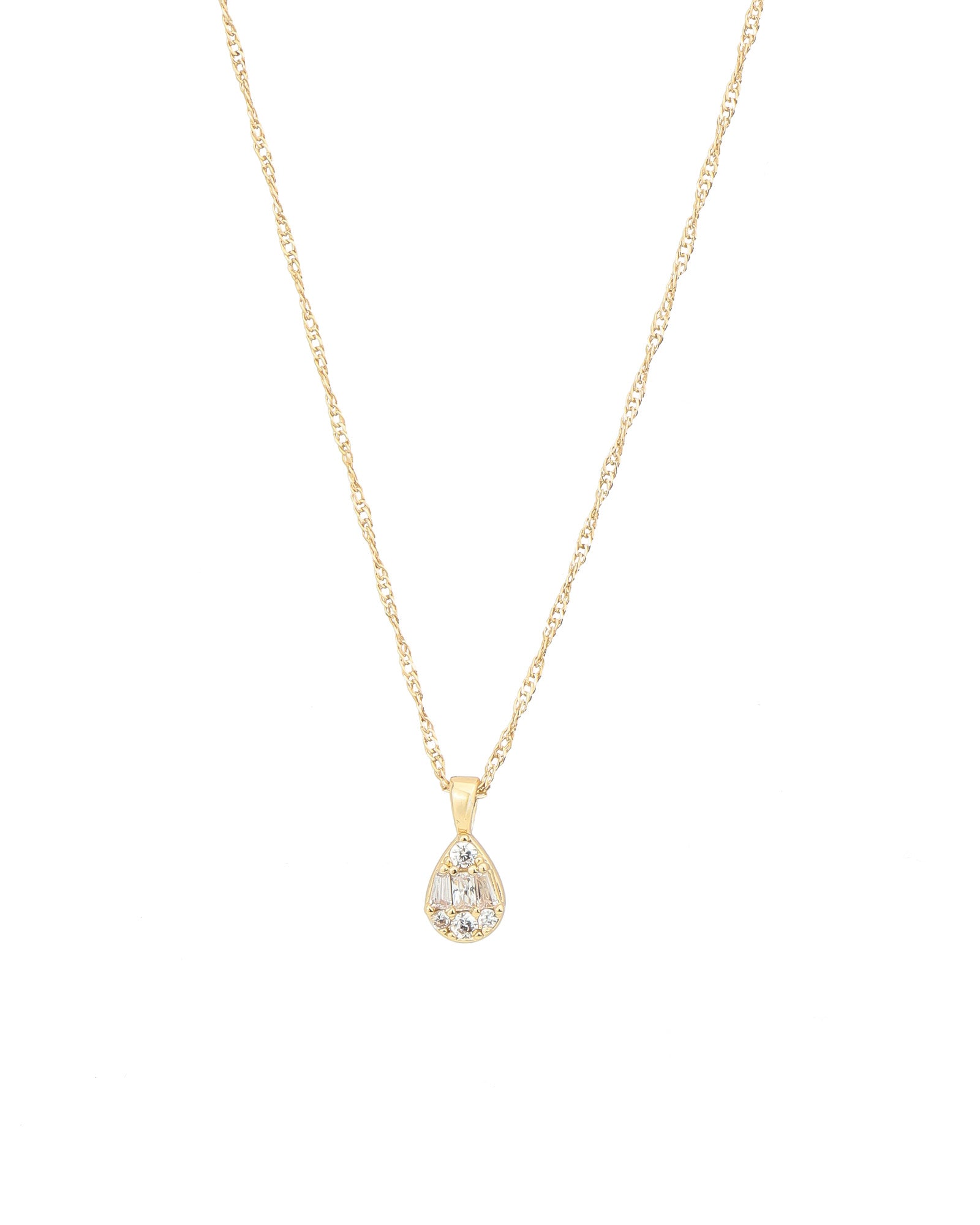 Muzi Pendant 14K Gold Plated, Cubic Zirconia