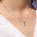 Olive & Piper-Muzi Pendant-Necklaces-Silver-Tone Plated, Cubic Zirconia-Blue Ruby Jewellery-Vancouver Canada