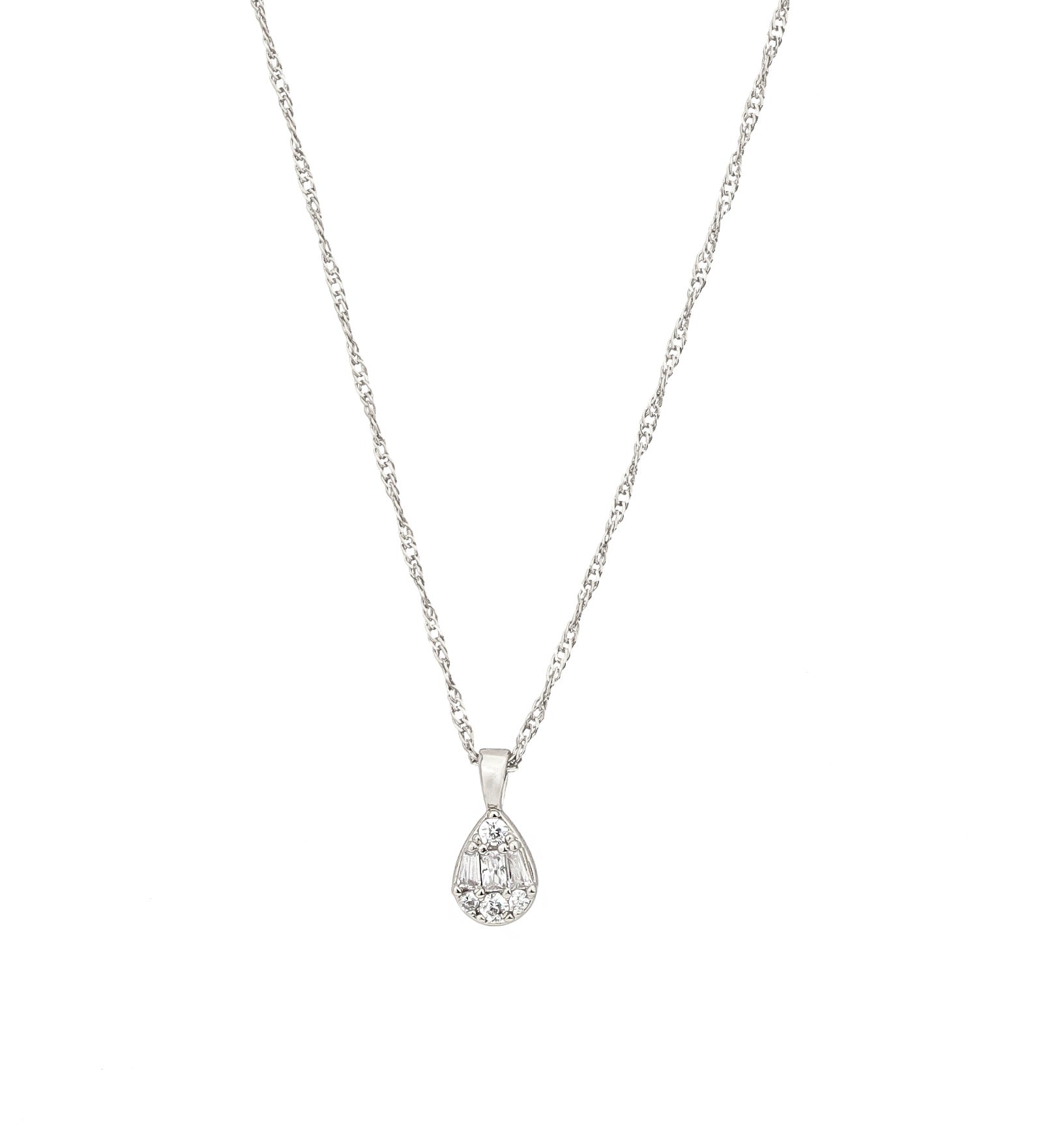 Muzi Pendant Silver-Tone Plated, Cubic Zirconia