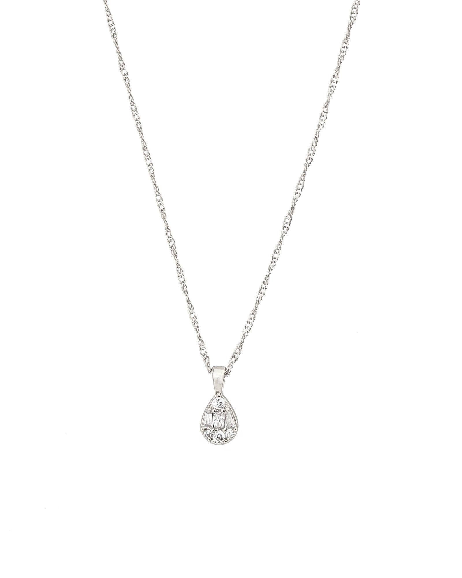 Muzi Pendant Silver-Tone Plated, Cubic Zirconia