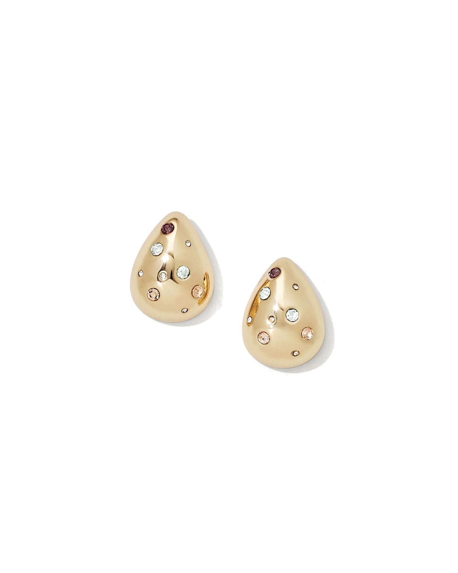 Olive & Piper-Aven Studs-Earrings-14k Gold Plated, Crystal-Blue Ruby Jewellery-Vancouver Canada