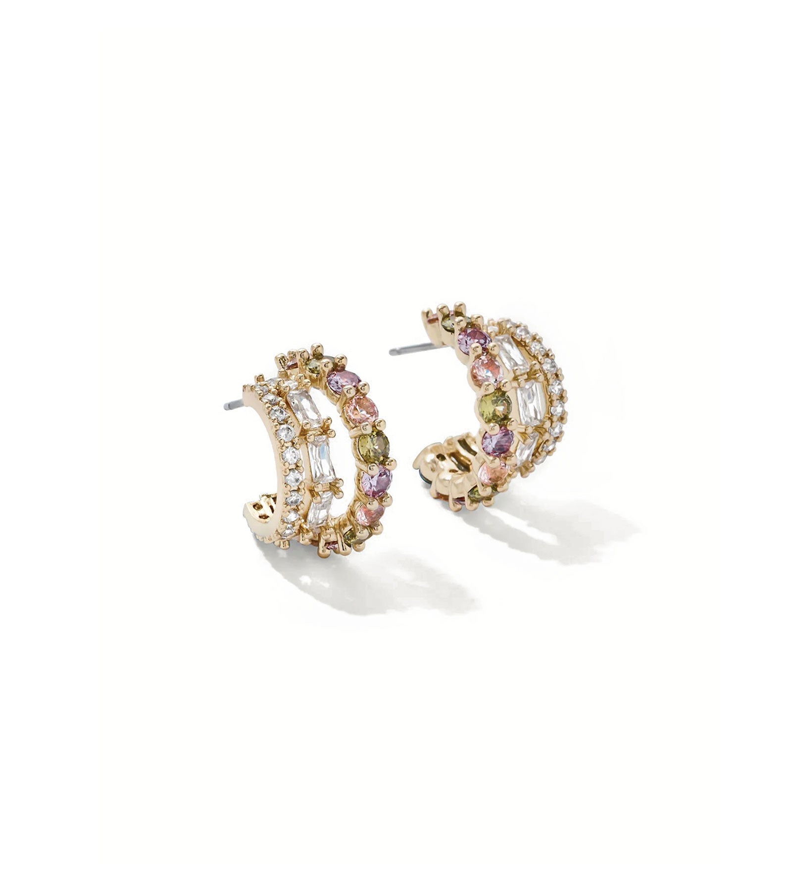 Olive & Piper-Cassia Hoops-Earrings-14k Gold Plated, Cubic Zirconia-Blue Ruby Jewellery-Vancouver Canada