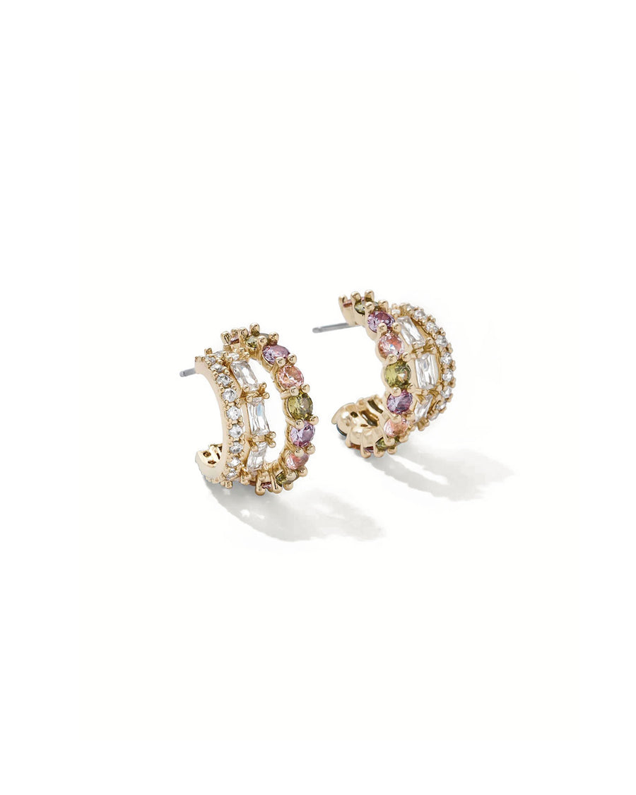 Olive & Piper-Cassia Hoops-Earrings-14k Gold Plated, Cubic Zirconia-Blue Ruby Jewellery-Vancouver Canada