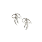 Olive & Piper-Alessi Bow Earrings-Earrings-Silver-Tone Plated, Crystal-Blue Ruby Jewellery-Vancouver Canada