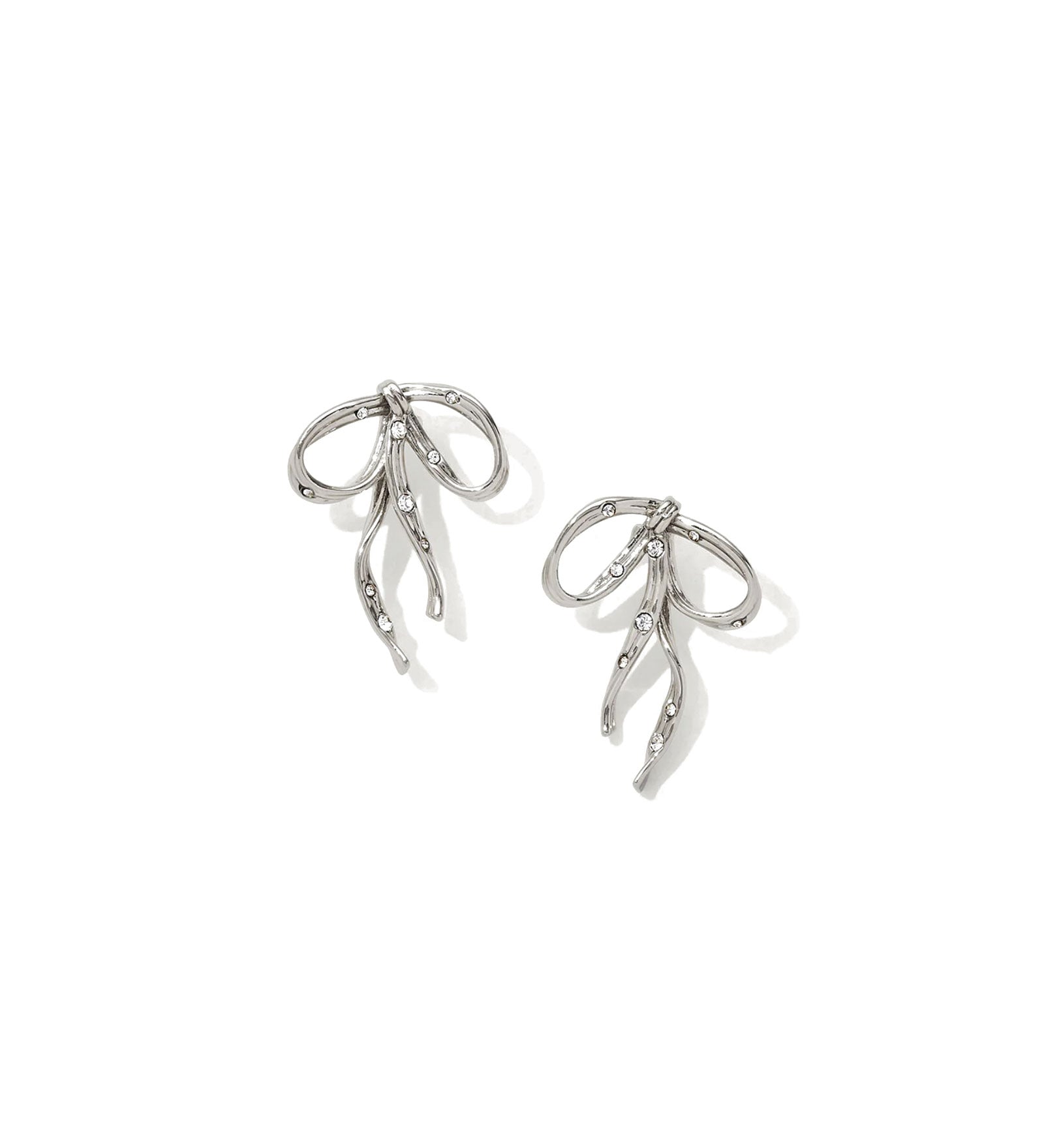 Olive & Piper-Alessi Bow Earrings-Earrings-Silver-Tone Plated, Crystal-Blue Ruby Jewellery-Vancouver Canada