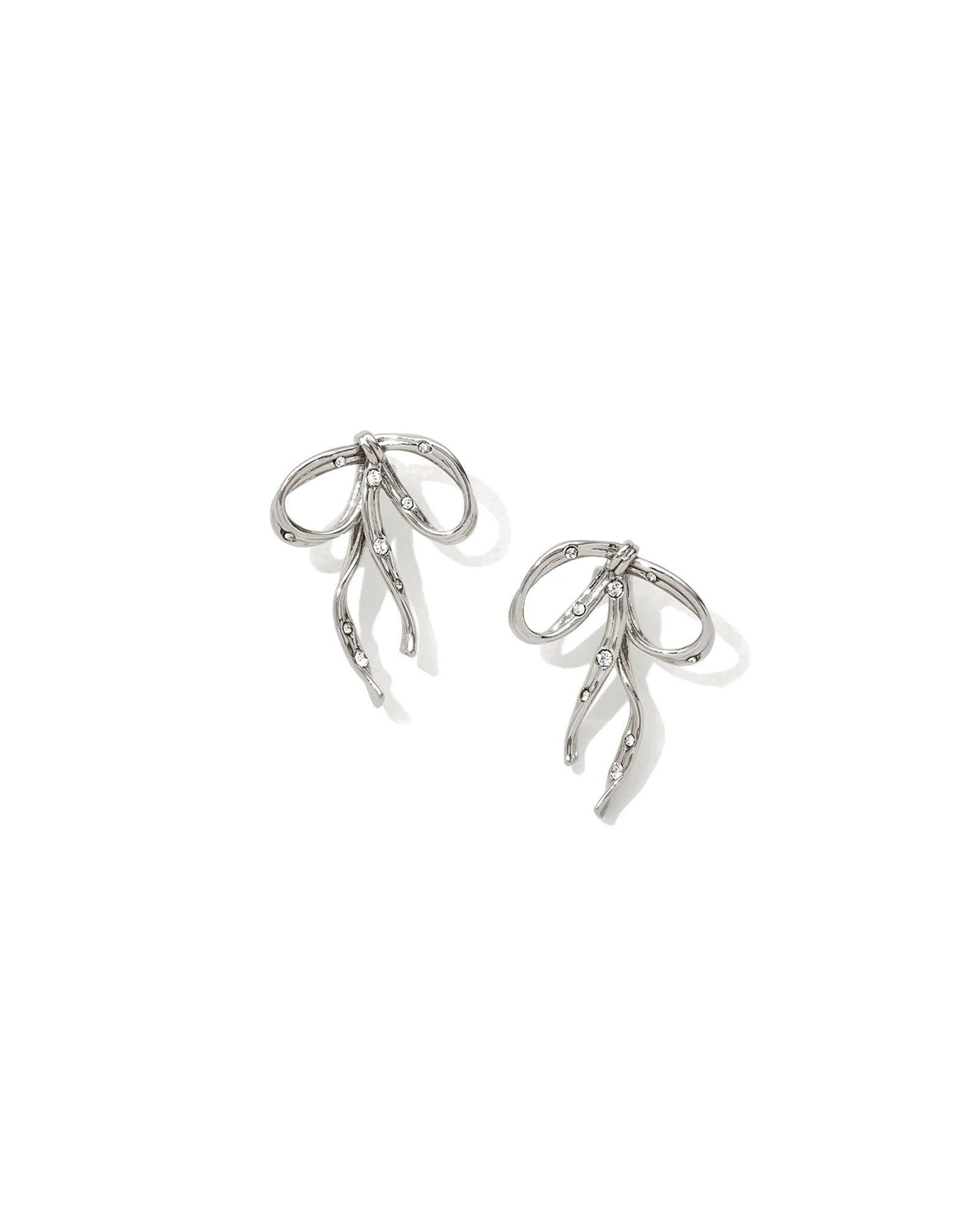 Olive & Piper-Alessi Bow Earrings-Earrings-Silver-Tone Plated, Crystal-Blue Ruby Jewellery-Vancouver Canada