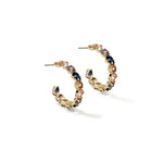 Raveena Hoops 14k Gold Plated, Multi Cubic Zirconia