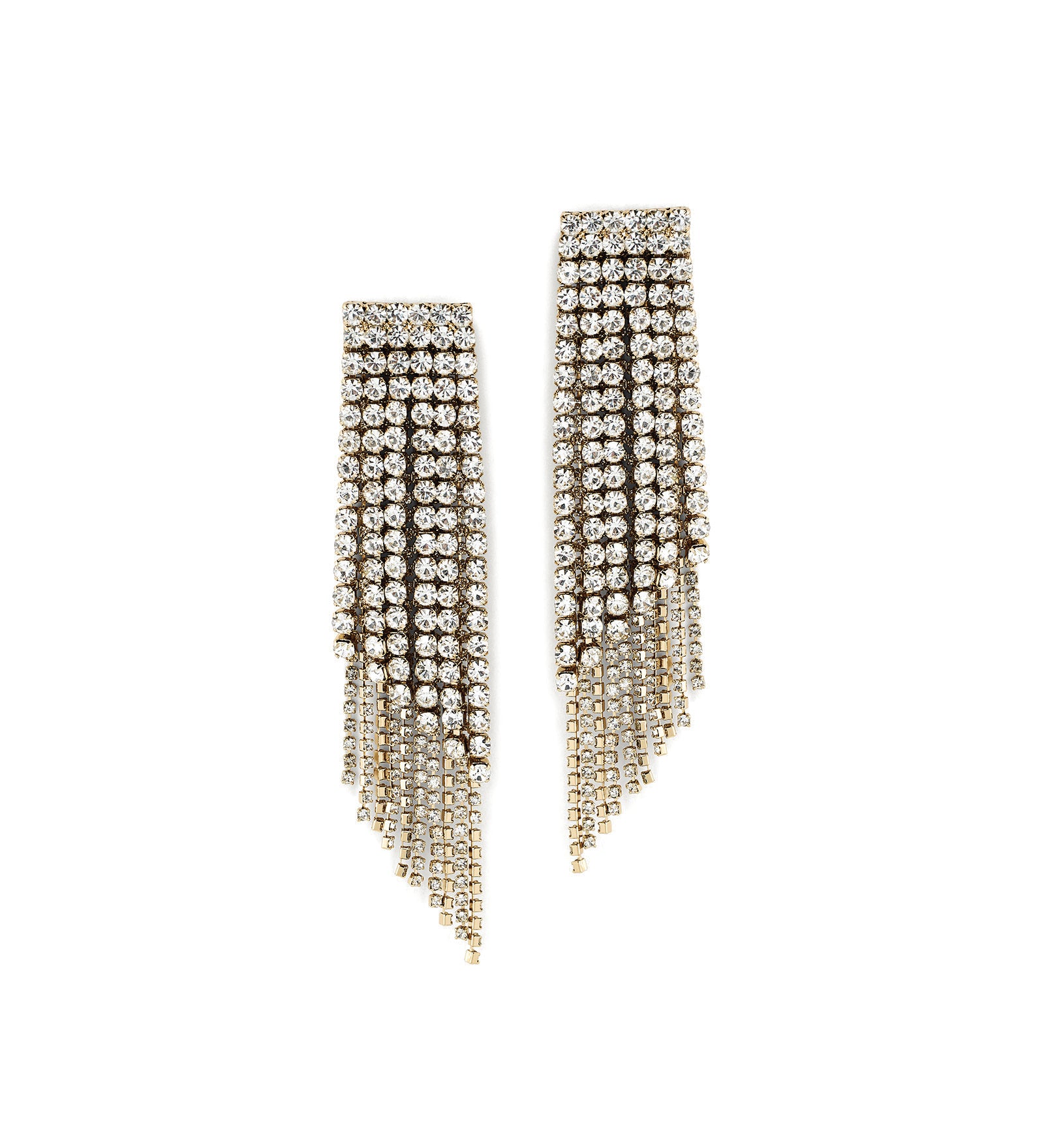 Vera Earrings 14k Gold Plated, White Crystal