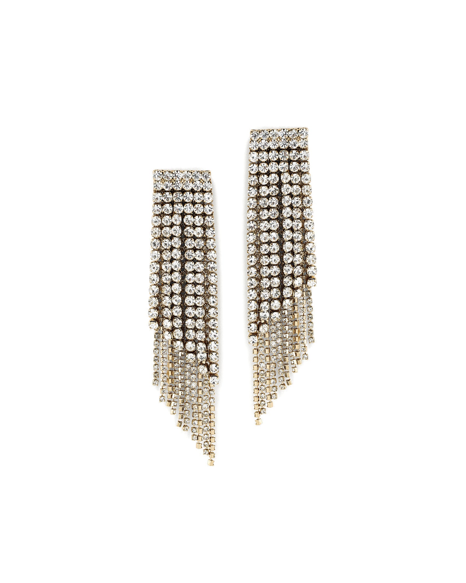 Vera Earrings 14k Gold Plated, White Crystal