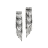 Vera Earrings Silver Tone Plated, White Crystal