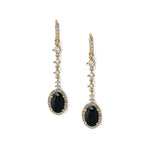 Marla Studs 14k Gold Plated, Black Crystal