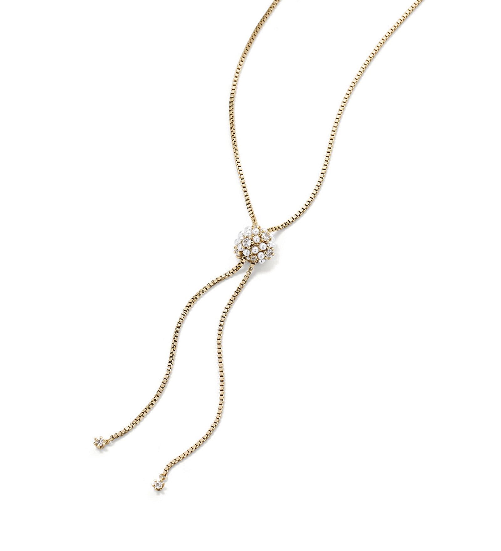 Nia Lariat Necklace 14k Gold Plated