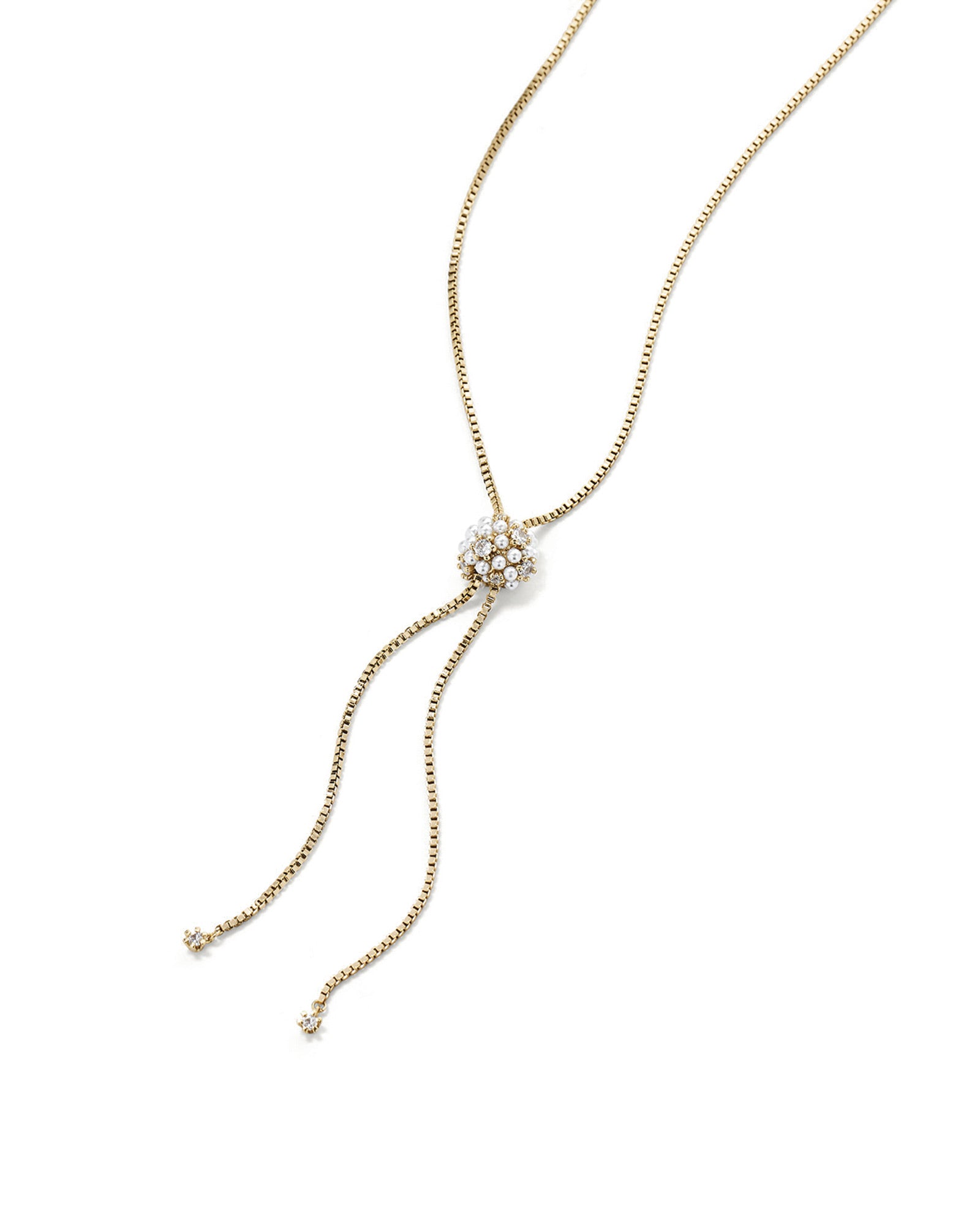 Nia Lariat Necklace 14k Gold Plated