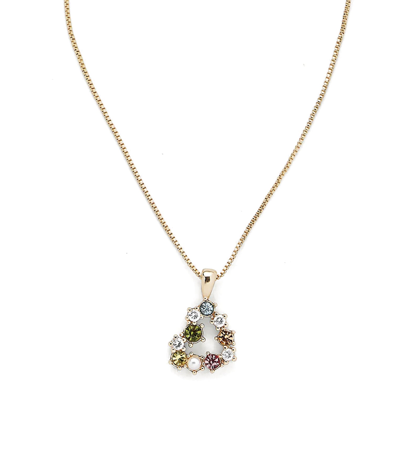 Aimee Necklace 14k Gold Plated, Cubic Zirconia, White Pearl