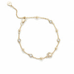 Emeline Bracelet 18k Gold Vermeil, Cubic Zirconia, White Pearl