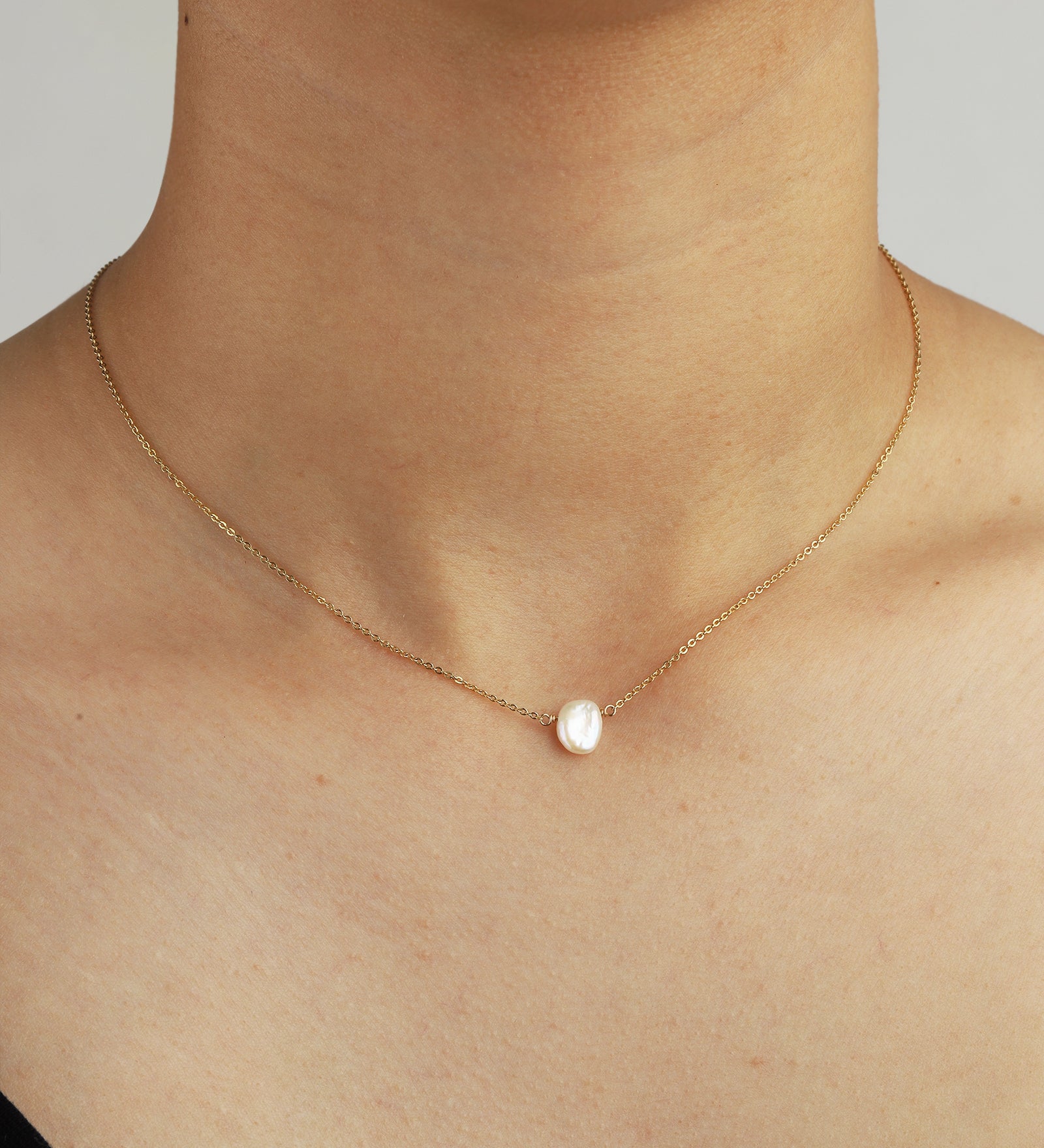 Keishi Pearl Necklace 14k Gold Filled, White Pearl