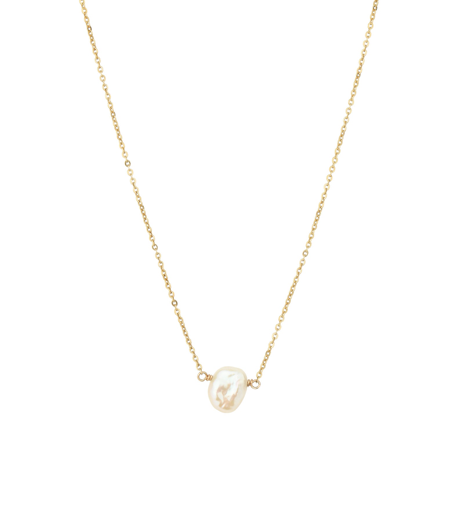 Keishi Pearl Necklace 14k Gold Filled, White Pearl