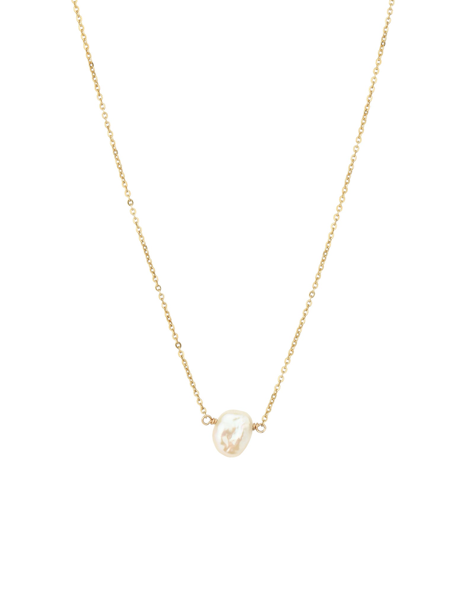 Keishi Pearl Necklace 14k Gold Filled, White Pearl