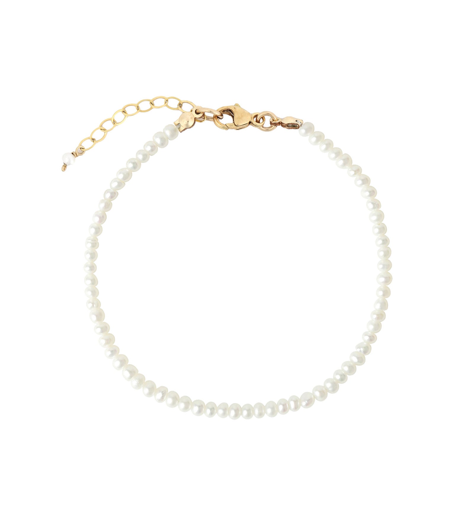 Poppy Rose-Pearl Strand Bracelet-Bracelets-14k Gold Filled, White Pearl-Blue Ruby Jewellery-Vancouver Canada