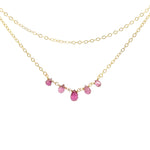 Poppy Rose-Amber Necklace-Necklaces-14k Gold Filled, Pink Tourmaline-Blue Ruby Jewellery-Vancouver Canada