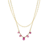 Poppy Rose-Amber Necklace-Necklaces-14k Gold Filled, Pink Tourmaline-Blue Ruby Jewellery-Vancouver Canada