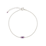 Poppy Rose-Birthstone Bracelet-Bracelets-Sterling Silver, Amethyst - February-Blue Ruby Jewellery-Vancouver Canada