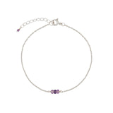 Poppy Rose-Birthstone Bracelet-Bracelets-Sterling Silver, Amethyst - February-Blue Ruby Jewellery-Vancouver Canada