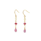 Poppy Rose-Elle Hooks-Earrings-14k Gold Filled, Pink Sapphire, Ruby and Opal-Blue Ruby Jewellery-Vancouver Canada