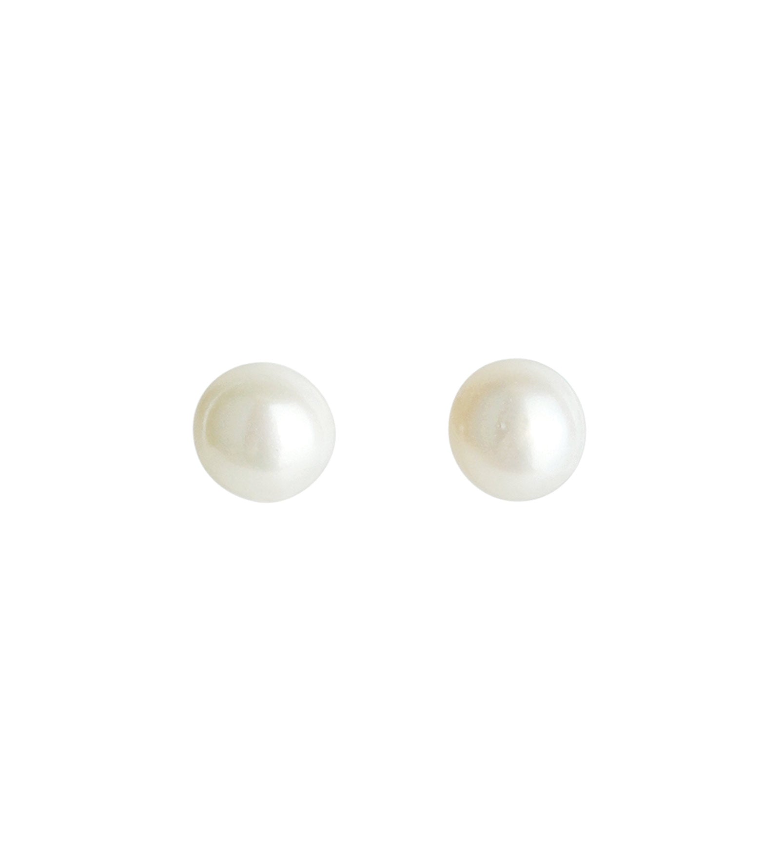 Pearl Studs | 8mm 14k Gold Filled, White Pearl