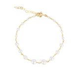 Poppy Rose-Graduated Pearl Strand Bracelet-Bracelets-14k Gold Filled, White Pearl-Blue Ruby Jewellery-Vancouver Canada