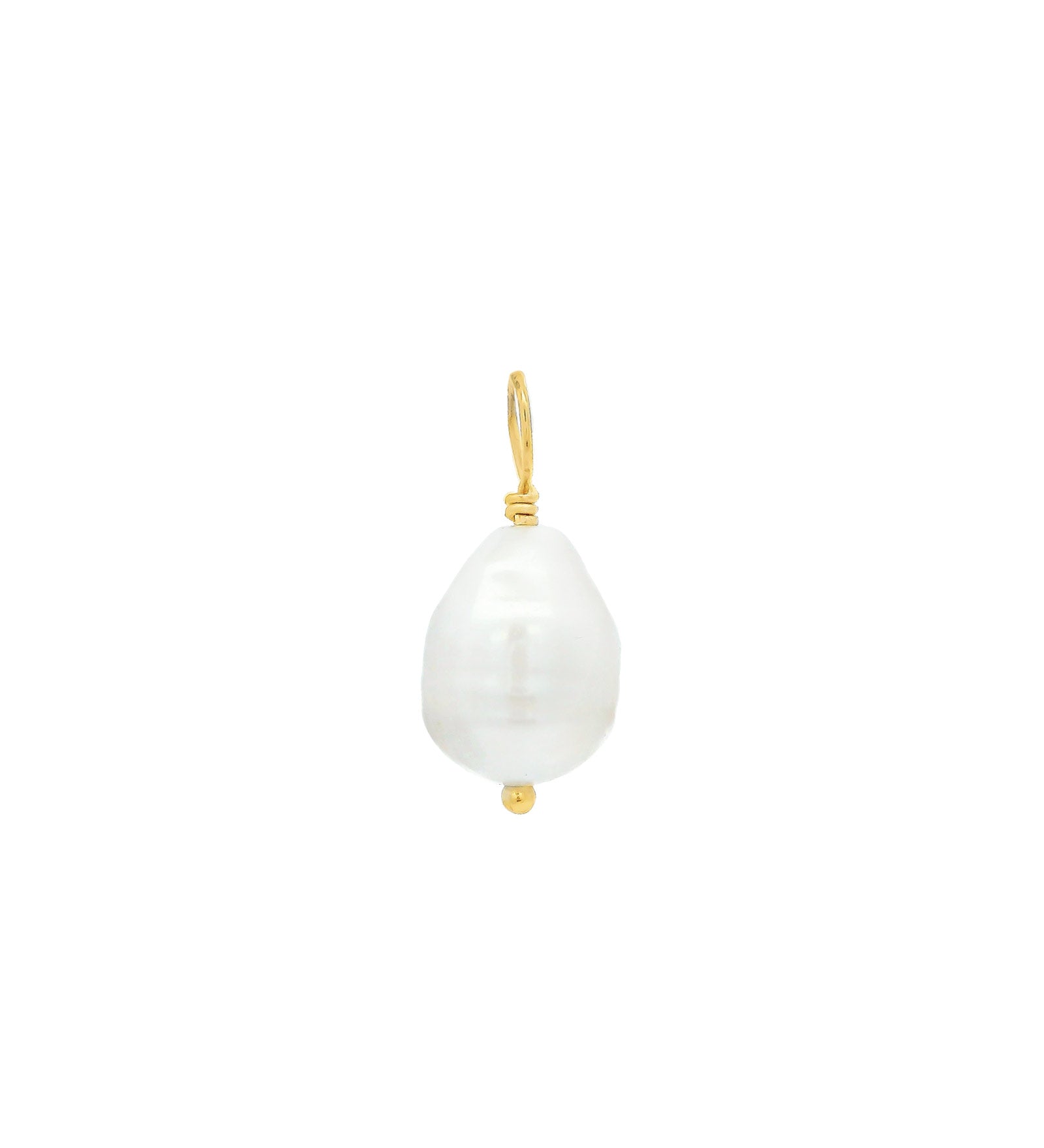 Poppy Rose-Pearl Hoop Charm-Necklaces-14k Gold Filled, White Pearl-Blue Ruby Jewellery-Vancouver Canada