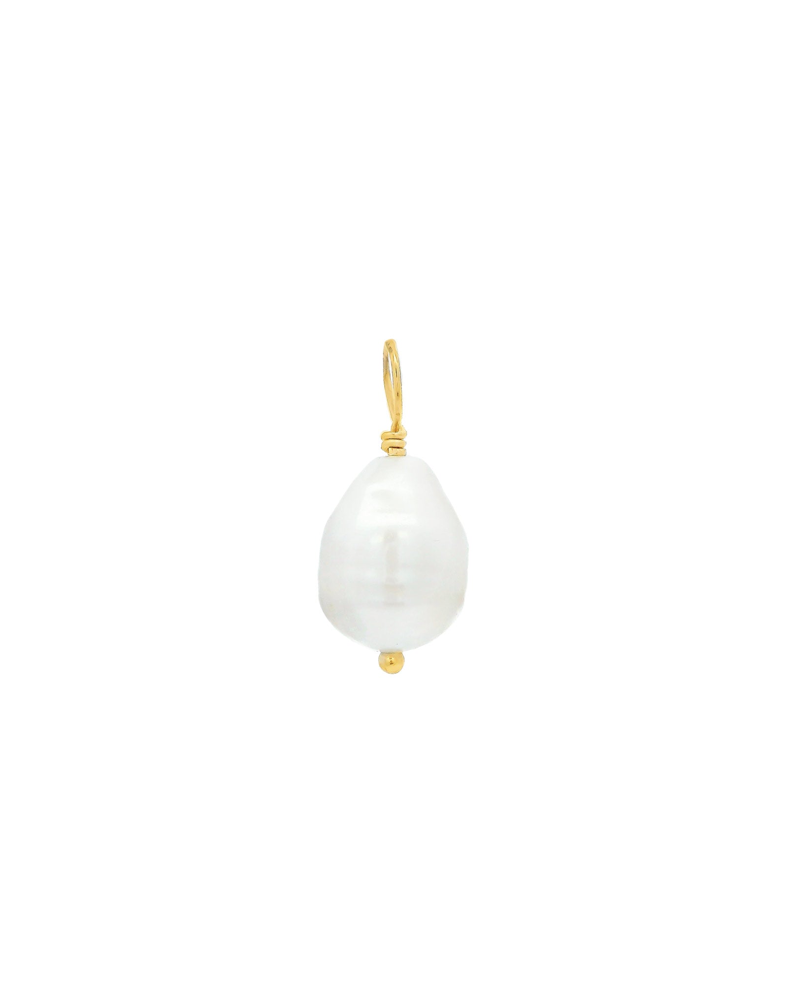 Poppy Rose-Pearl Hoop Charm-Necklaces-14k Gold Filled, White Pearl-Blue Ruby Jewellery-Vancouver Canada