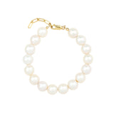 12mm Pearl Bracelet 14k Gold Filled, White Pearl