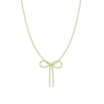 Peridot Bow Necklace 14k Gold Filled, Peridot